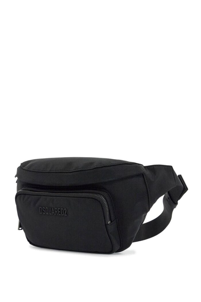 DSQUARED2 Black Waist Bag In Polyamide With Adjustable Shoulder Strap