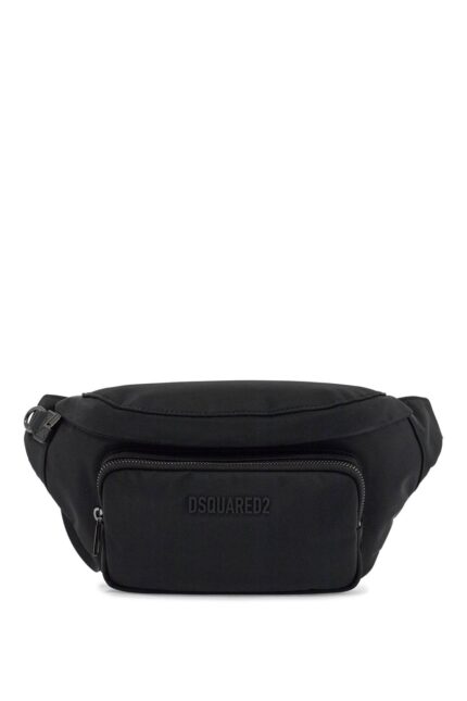 DSQUARED2 Black Waist Bag In Polyamide With Adjustable Shoulder Strap