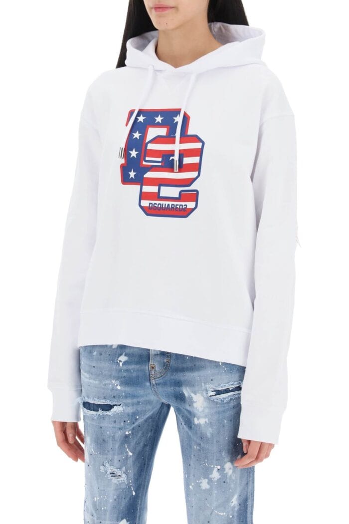 DSQUARED2 Cool Fit Hoodie With Graphic Print