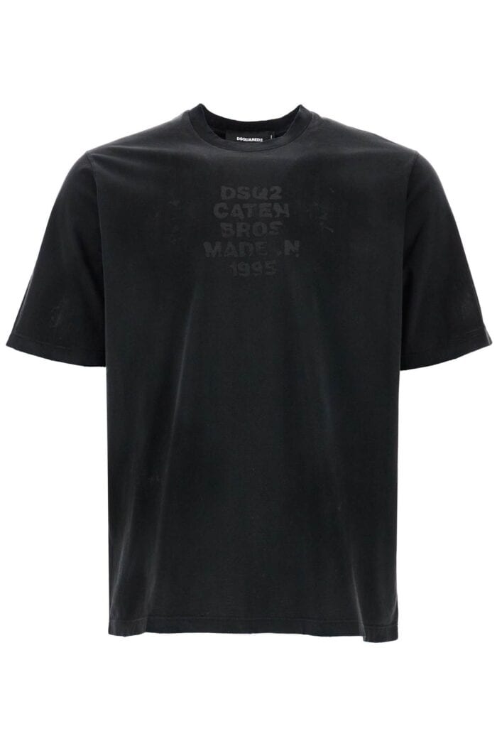 DSQUARED2 Dark Grey Cotton T-shirt With Logo Print