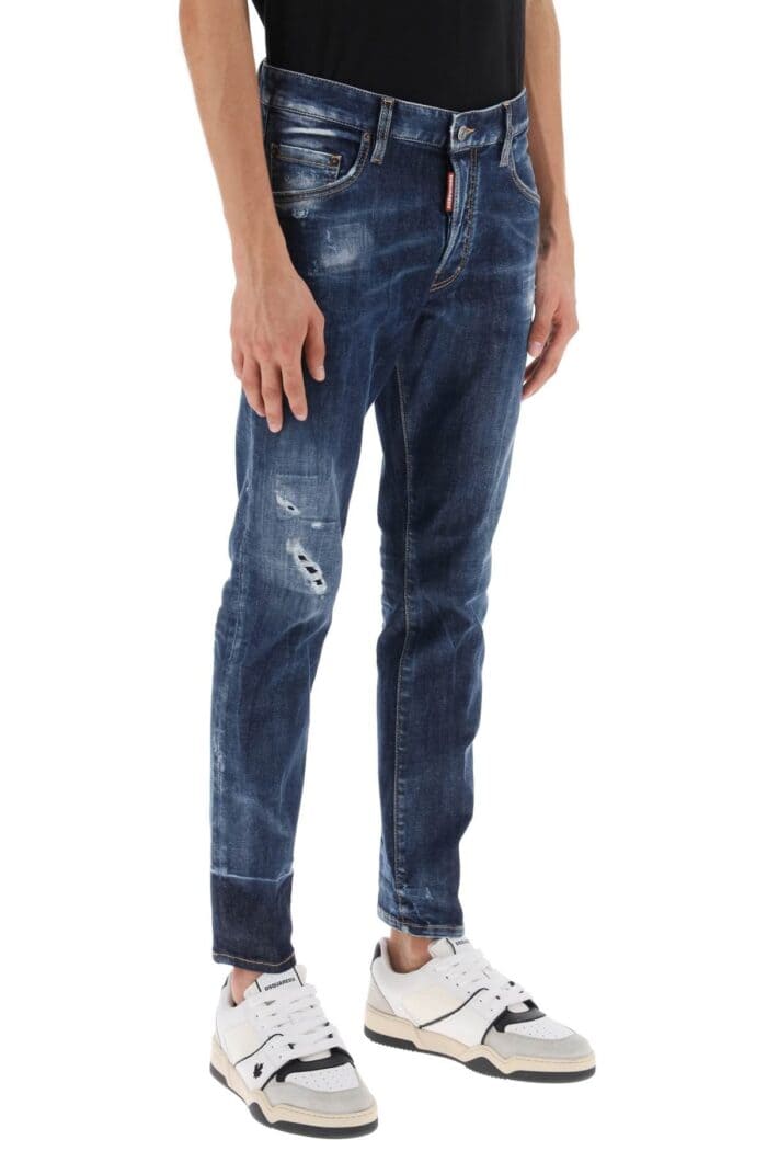 Dsquared2 Dark Scar Wash Skater Jeans