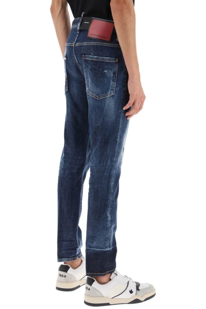 Dsquared2 Dark Scar Wash Skater Jeans