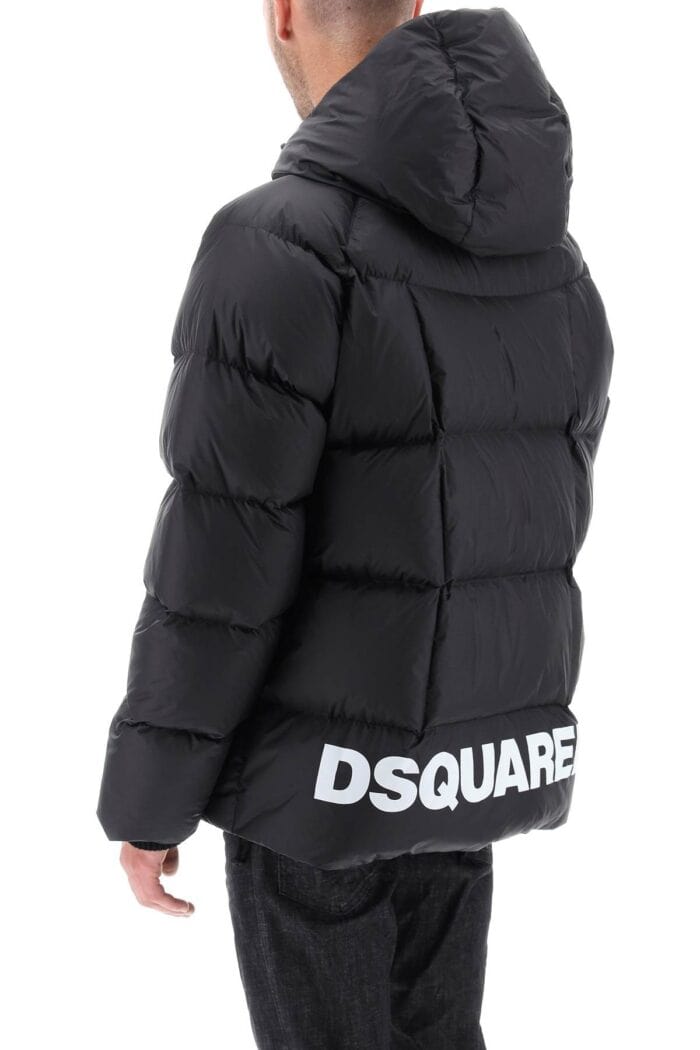 Dsquared2 Logo Print Hooded Down Jacket