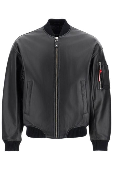 DSQUARED2 Men's Black Leather Bomber