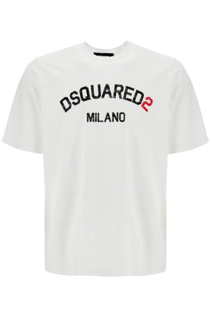 DSQUARED2 Men's White Cotton T-shirt With Logo