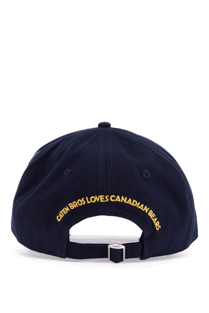 DSQUARED2 Navy Blue Cotton Adjustable Baseball Cap With Embroidered Patch