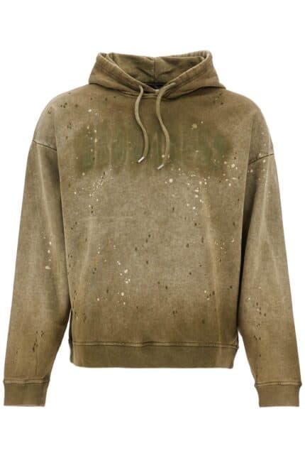 DSQUARED2 Olive Green Cotton Hoodie With Original Print