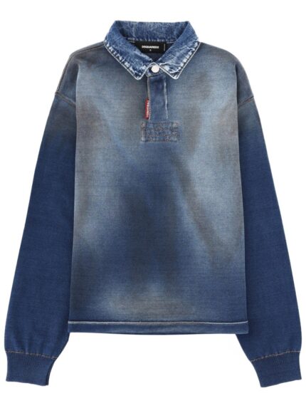 DSquared2 POLO SHIRT WITH DENIM EFFECT