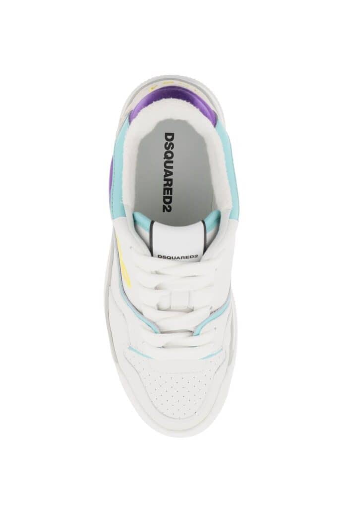 DSQUARED2 Smooth Leather New Jersey Sneakers In 9