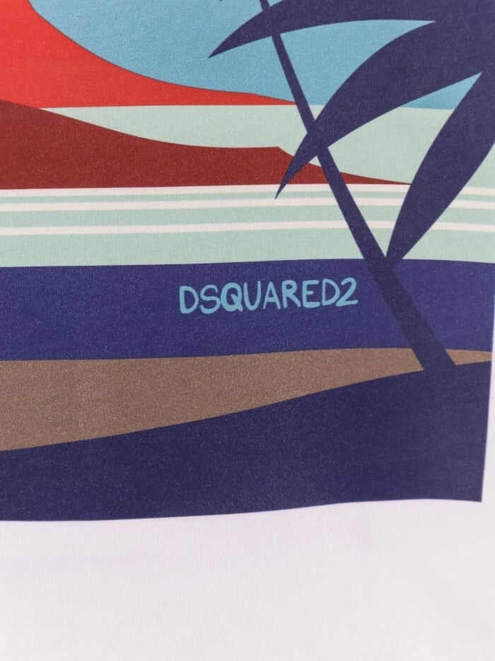 Dsquared2 Summer Lovers Cotton T-shirt With Multicolor Print