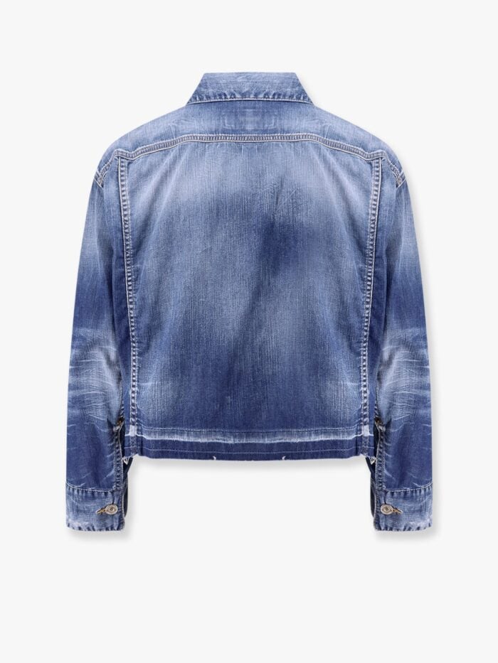 Dsquared2 Summer Lovers Denim Jacket With Rafia Profiles