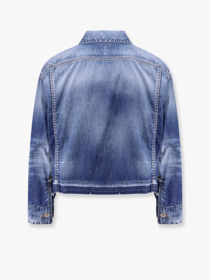 Dsquared2 Summer Lovers Denim Jacket With Rafia Profiles