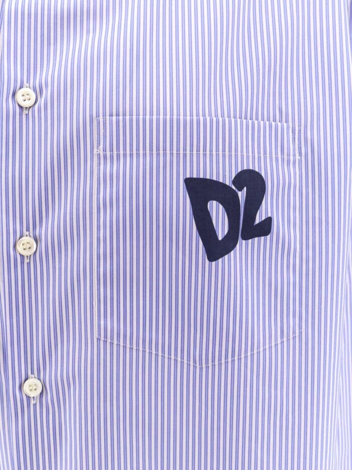Dsquared2 Summer Lovers Oversized Striped Cotton Shirt