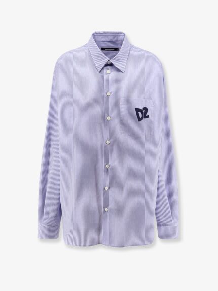 Dsquared2 Summer Lovers Oversized Striped Cotton Shirt