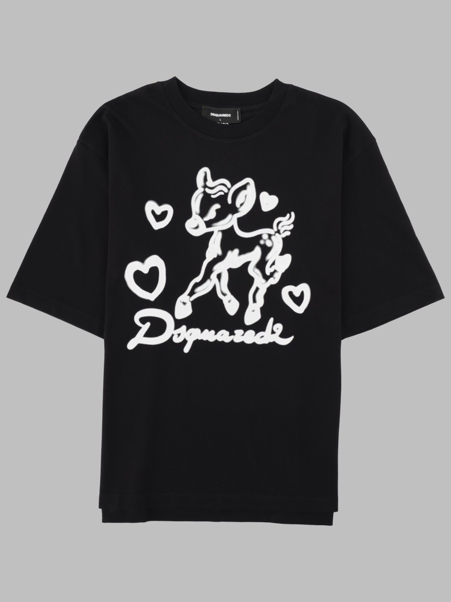 DSquared2 T-SHIRT CON STAMPA E LOGO