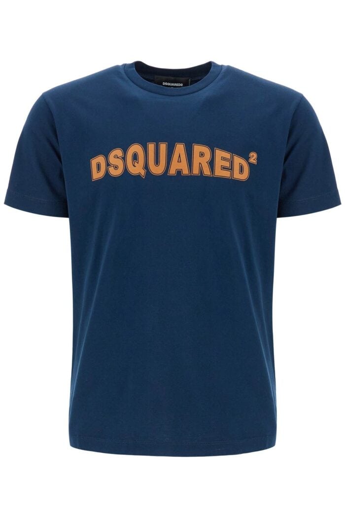 DSQUARED2 T-shirt In Cotone Blu Navy Con Scollo Ampio