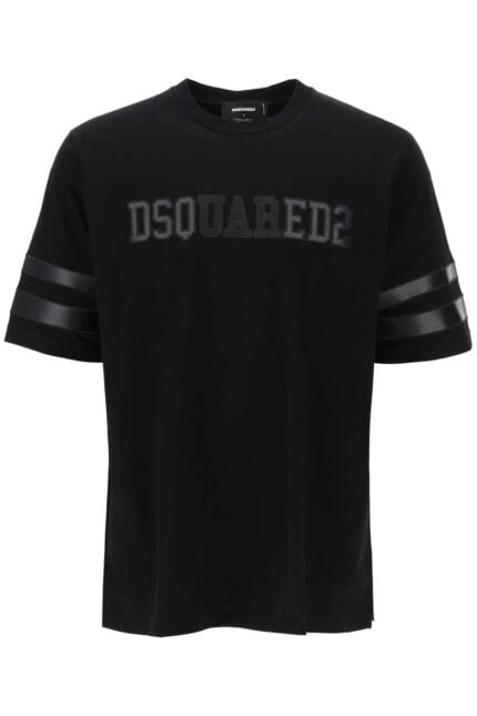 DSQUARED2 T-shirt With Faux Leather Inserts