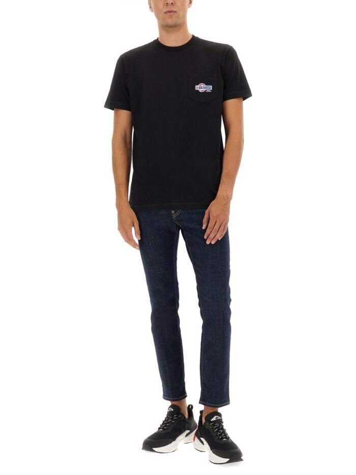 DSquared2 T-SHIRT WITH POCKET AND LOGO
