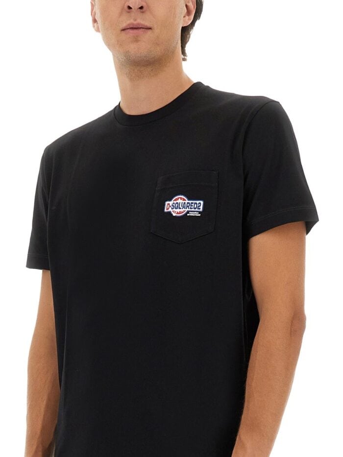 DSquared2 T-SHIRT WITH POCKET AND LOGO