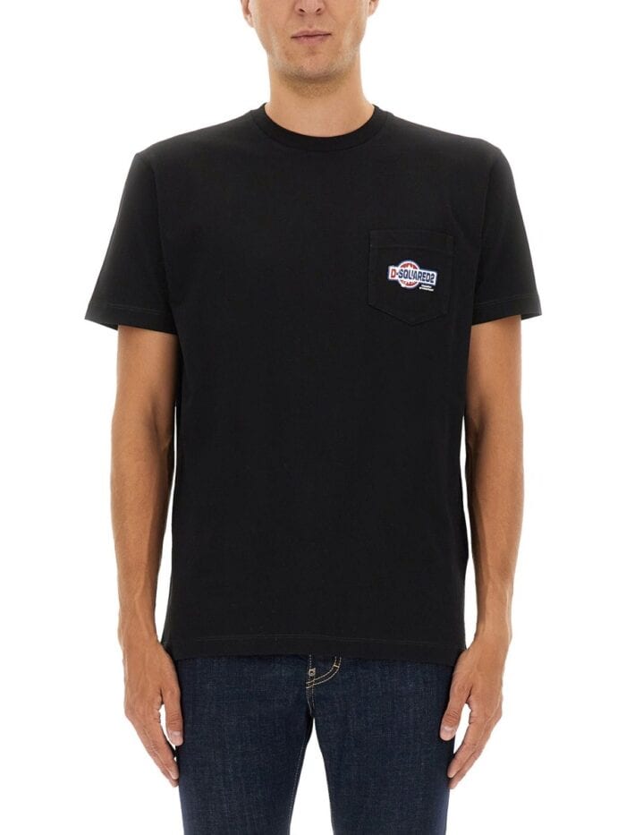 DSquared2 T-SHIRT WITH POCKET AND LOGO