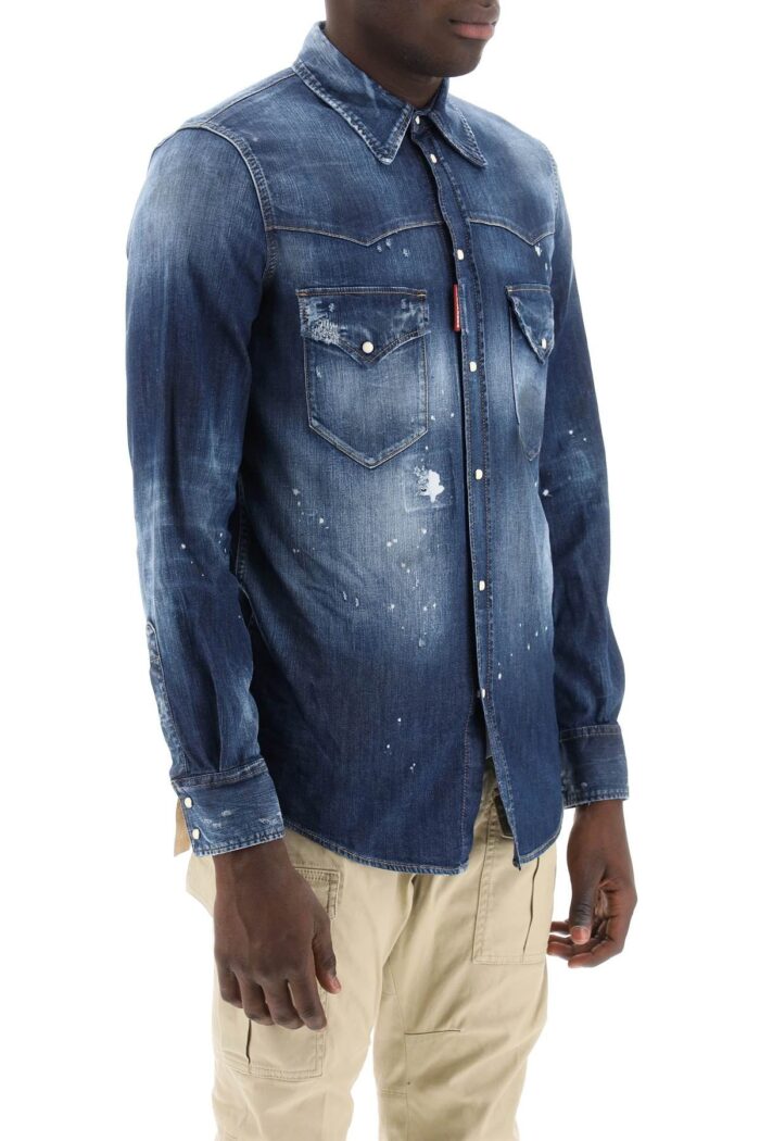 DSQUARED2 Western Shirt In Used Denim