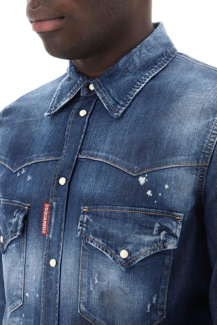 DSQUARED2 Western Shirt In Used Denim