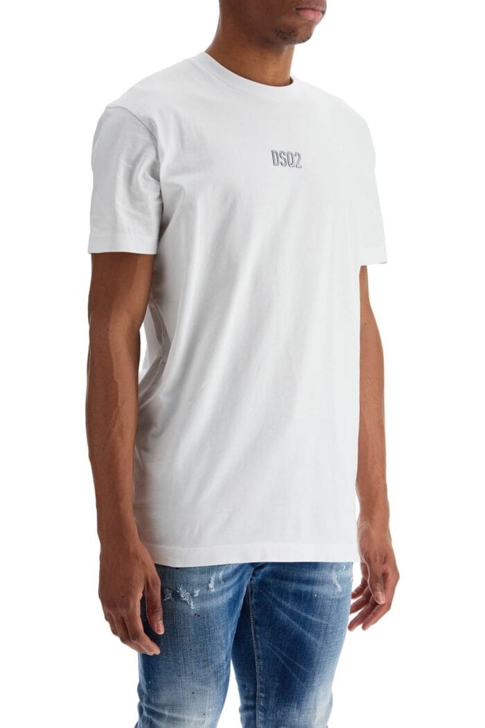 DSQUARED2 White Cotton T-shirt With Embroidered Logo