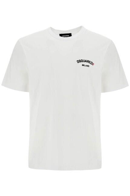 DSQUARED2 White Cotton T-shirt With Embroidered Logo