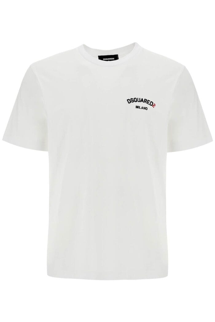 DSQUARED2 White Cotton T-shirt With Embroidered Logo