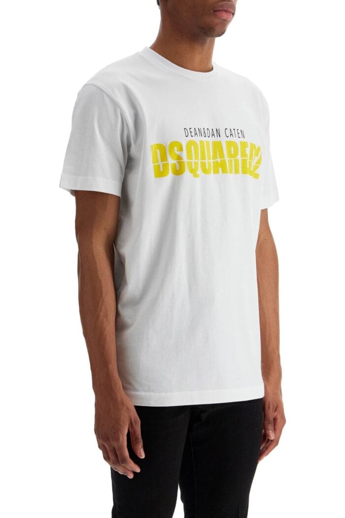 DSQUARED2 White Cotton T-shirt With Printed Logo