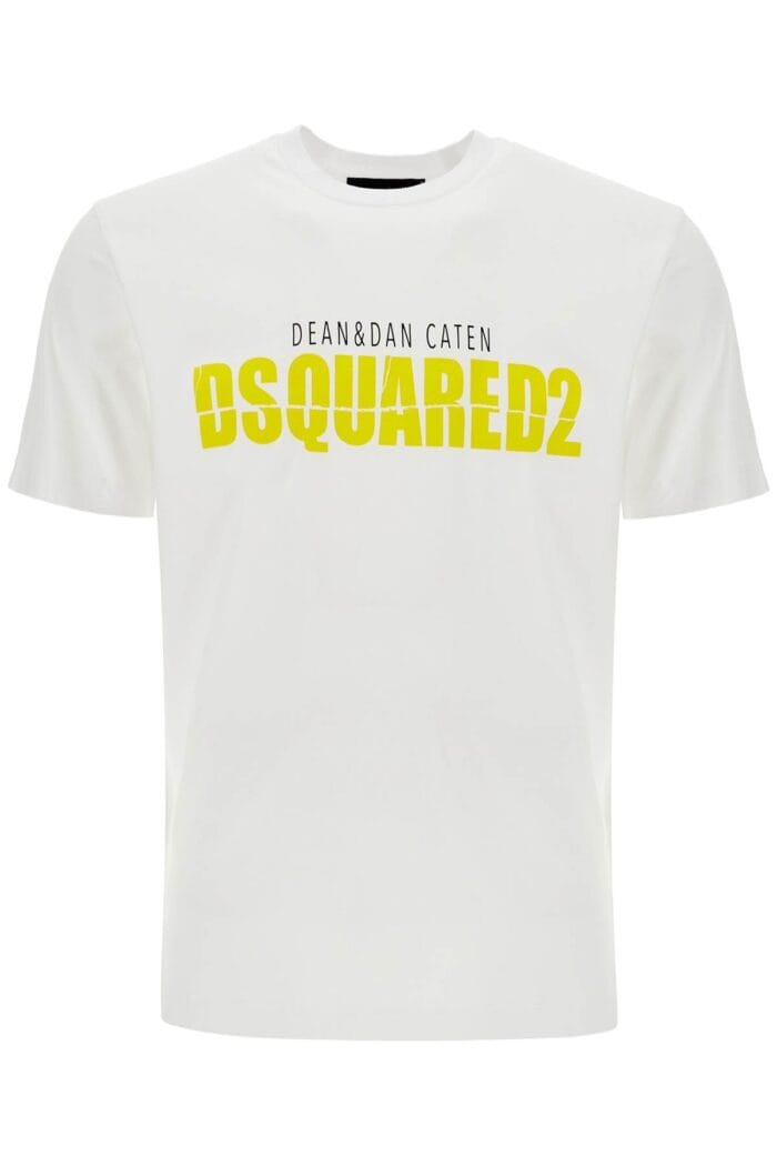 DSQUARED2 White Cotton T-shirt With Printed Logo