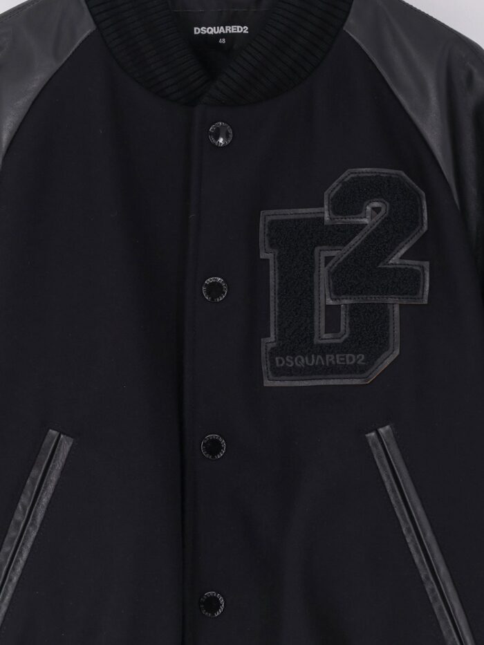 Dsquared2 Wool Jacket With Leather Sleeves