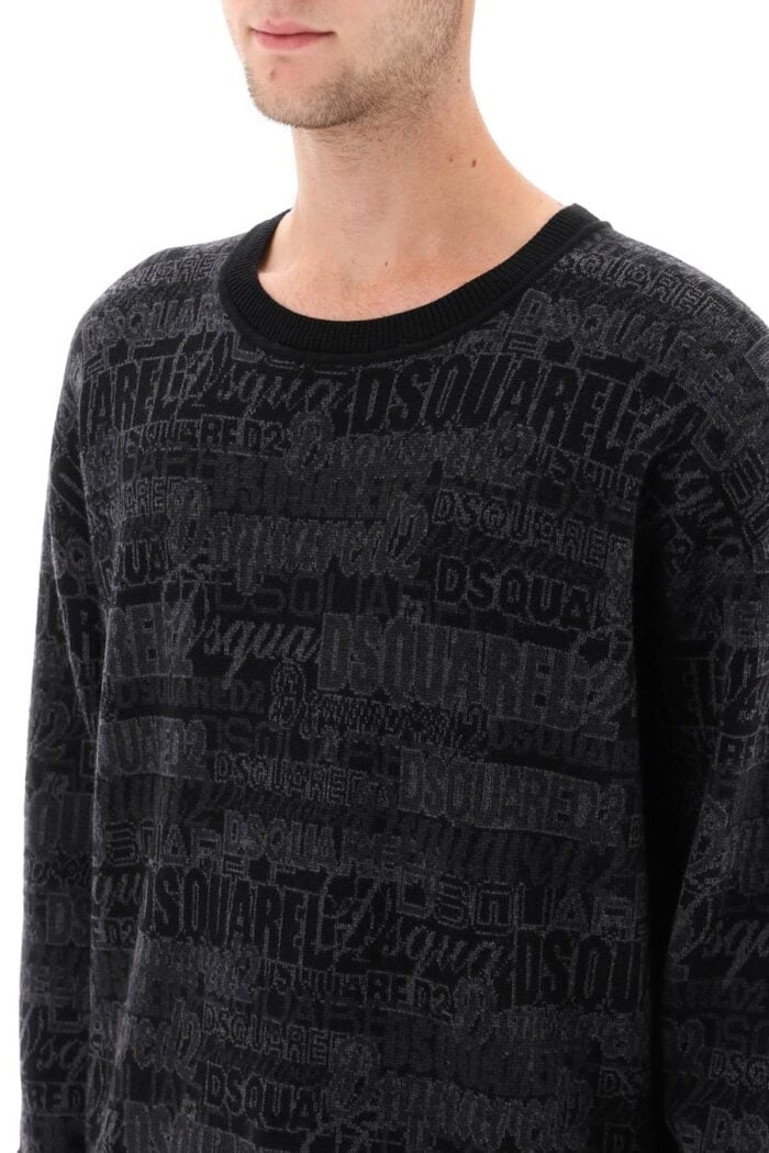 Dsquared2 Wool Sweater With Logo Lettering Motif