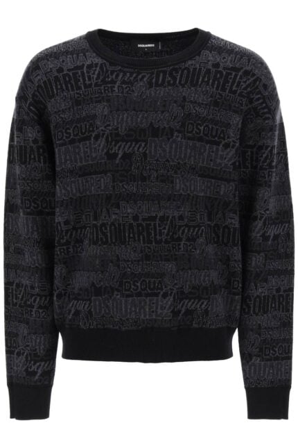 Dsquared2 Wool Sweater With Logo Lettering Motif