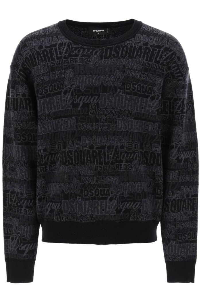 Dsquared2 Wool Sweater With Logo Lettering Motif