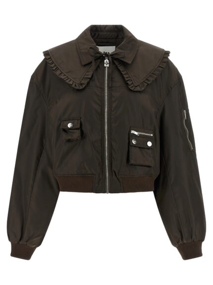 GANNI 'Duchesse Nylon' Bomber Jacket