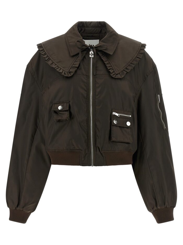 ganni 'duchesse nylon' bomber jacket GANNI 'Duchesse Nylon' Bomber Jacket