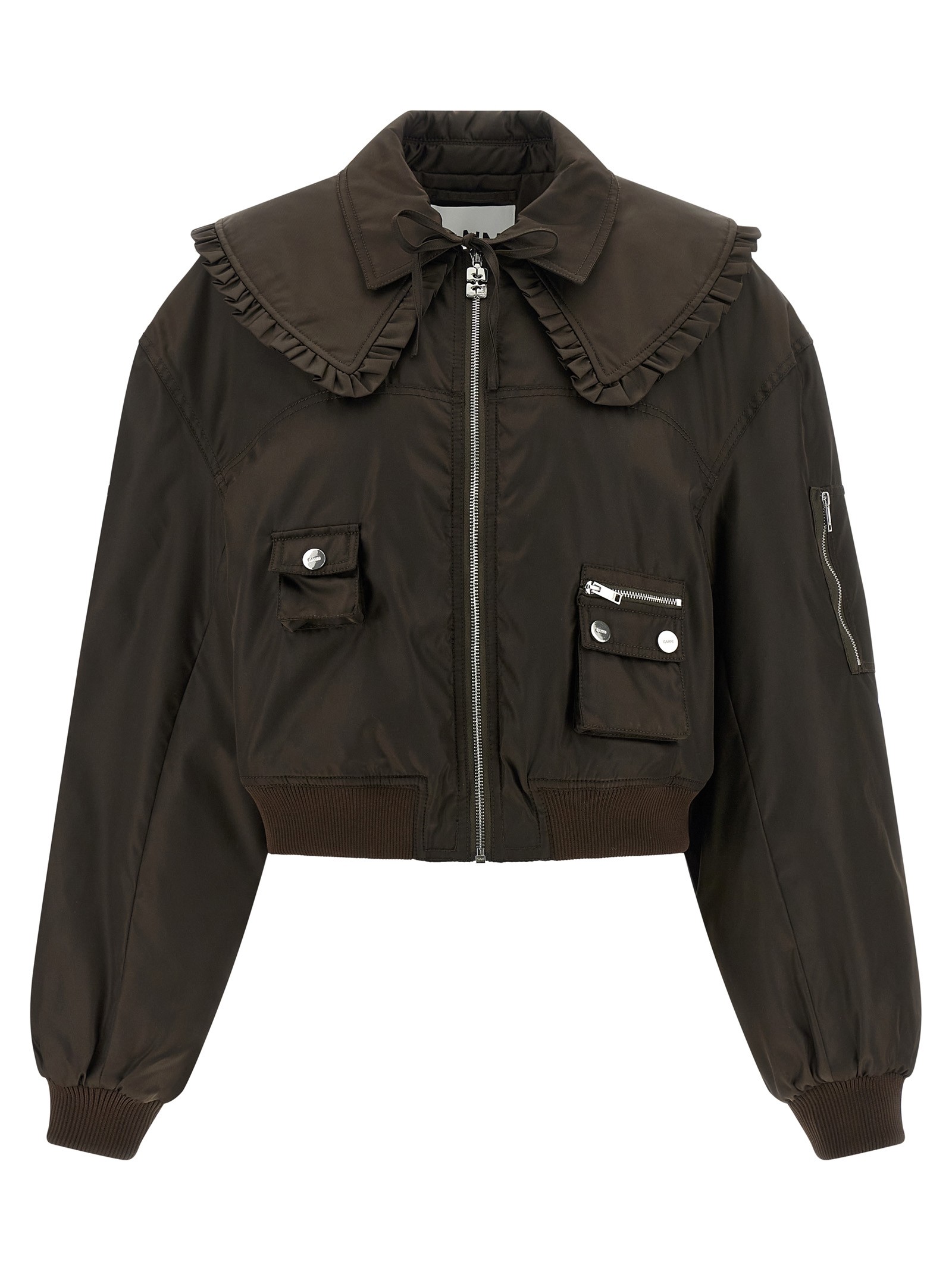 GANNI 'Duchesse Nylon' Bomber Jacket