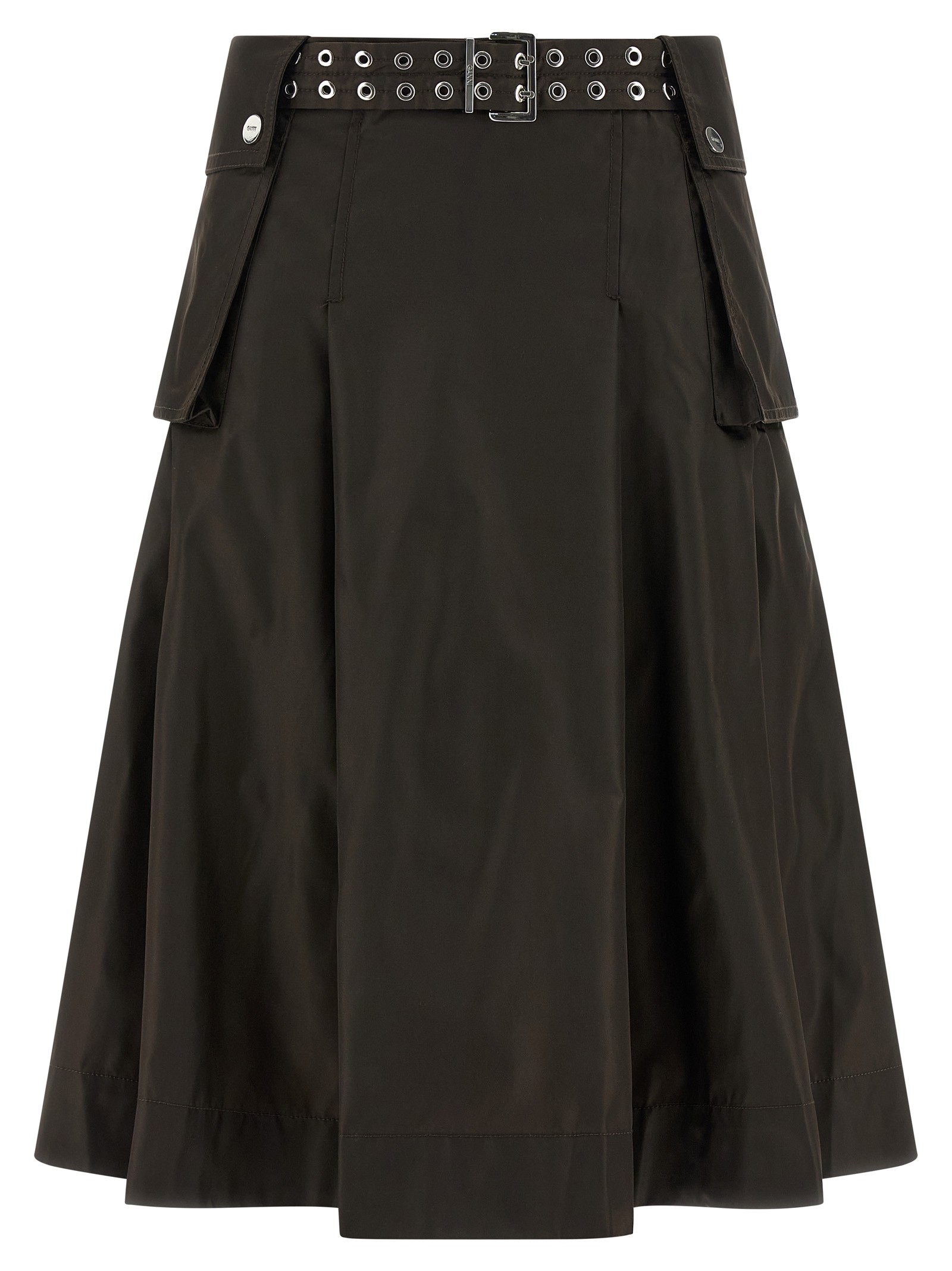 GANNI 'Duchesse Nylon Pleated' Skirt