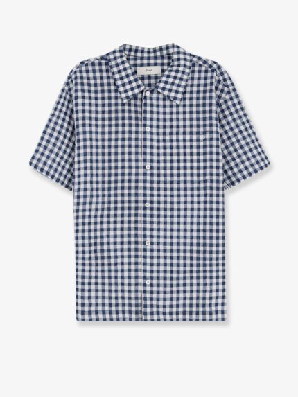 DUNST Cotton Blend Shirt With Check Pattern
