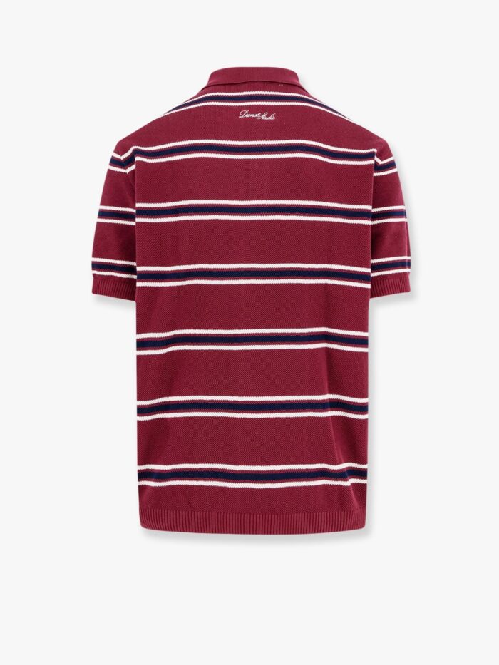 DUNST Cotton Polo Shirt With Striped Motif