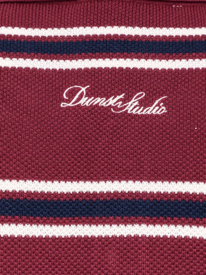 DUNST Cotton Polo Shirt With Striped Motif