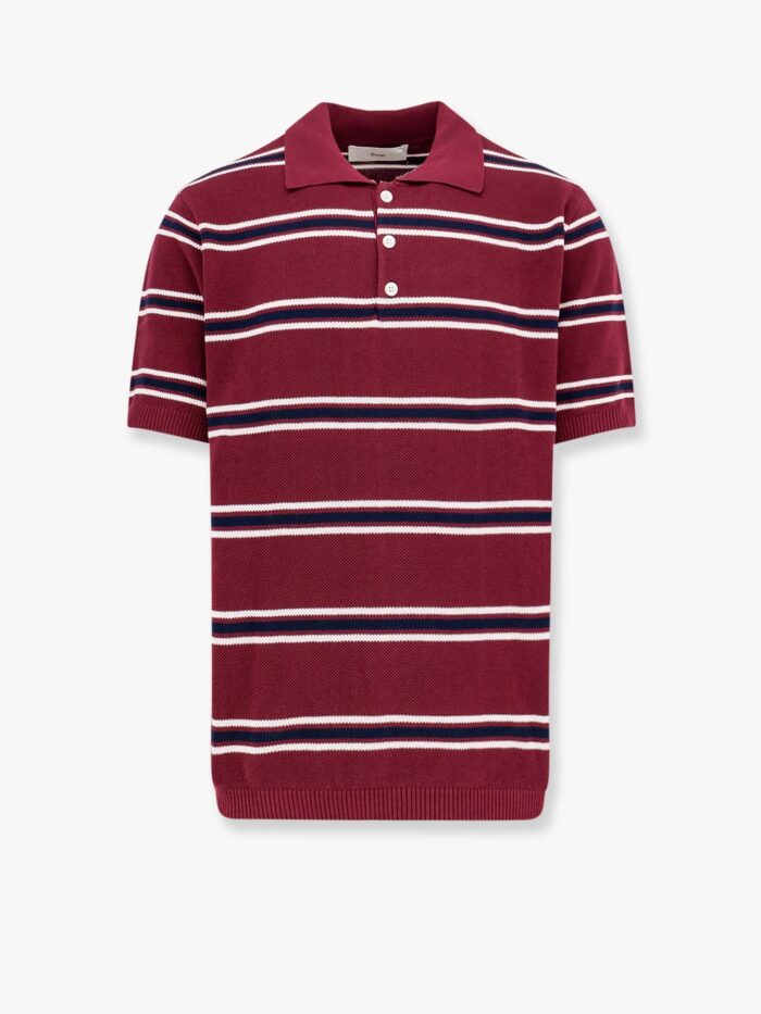 DUNST Cotton Polo Shirt With Striped Motif