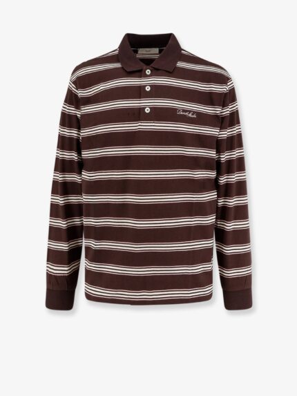 DUNST Cotton Polo Shirt With Striped Pattern