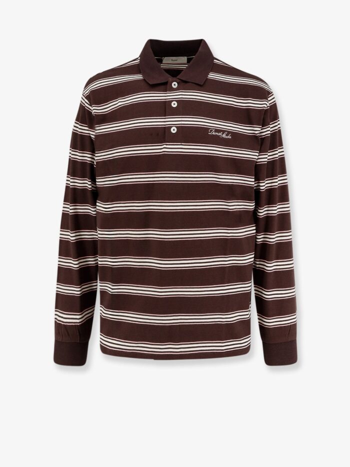 dunst cotton polo shirt with striped pattern DUNST Cotton Polo Shirt With Striped Pattern