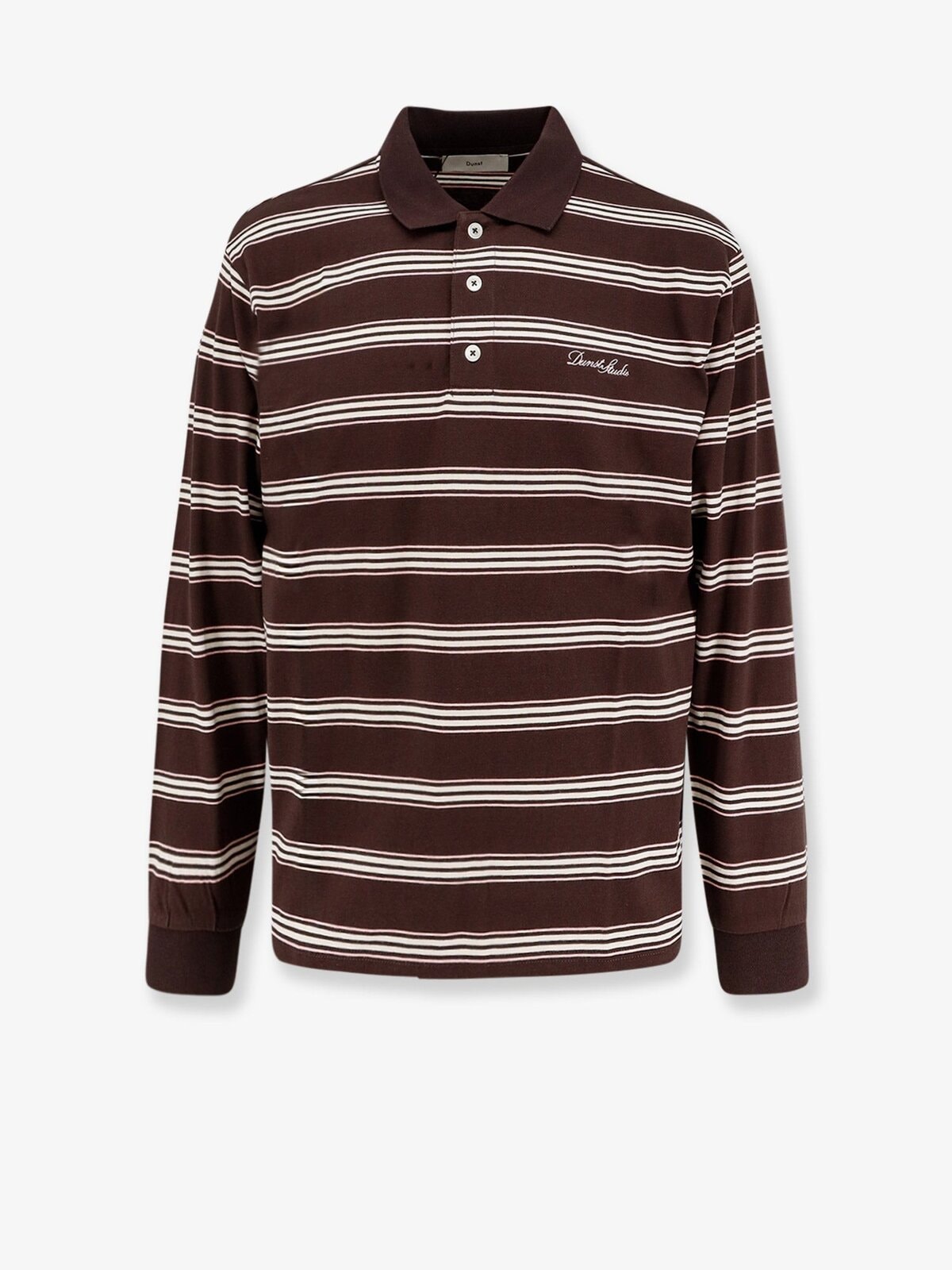 DUNST Cotton Polo Shirt With Striped Pattern