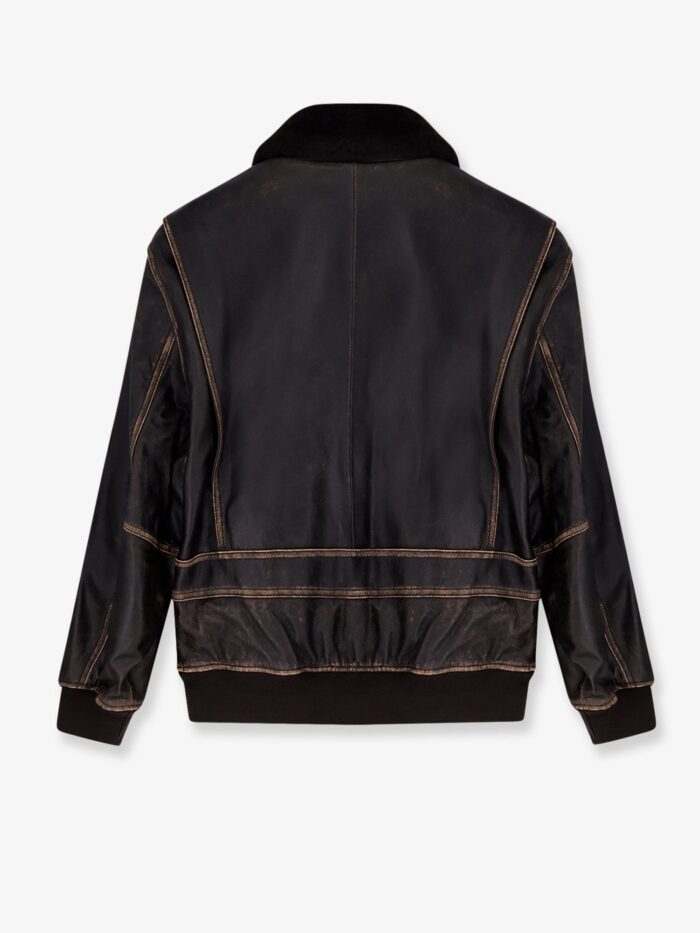 dunst leather jacket with shearling collar DUNST Leather Jacket With Shearling Collar