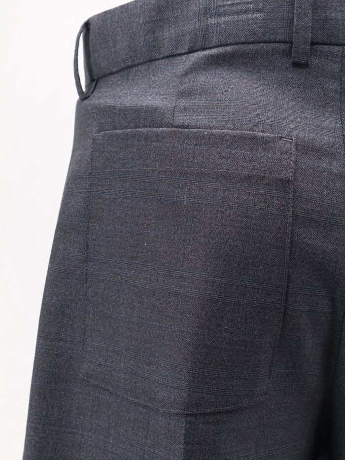 DUNST Pleated Check Wool Blend Bermuda Shorts