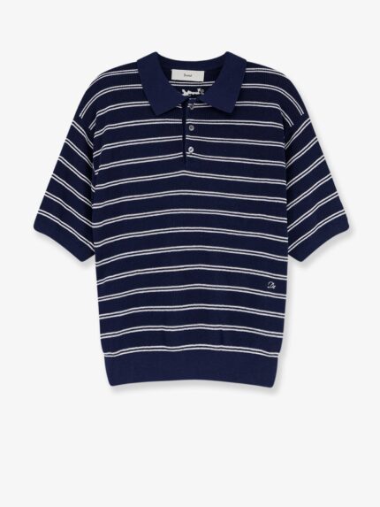 DUNST Unisex Striped Cotton Blend Polo Shirt
