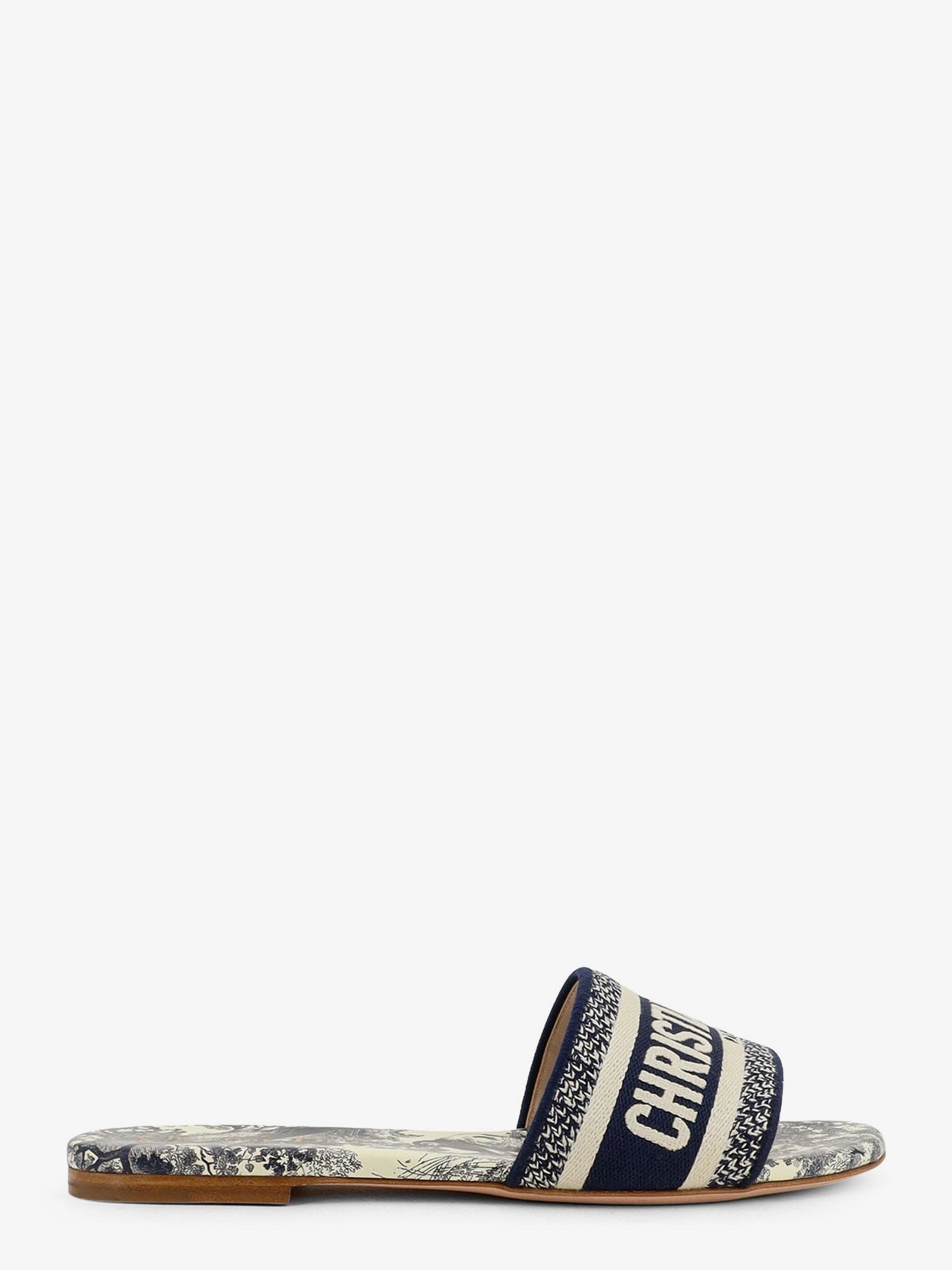 Dior Dway Sandals In Cotton With Toile De Jouy Motif